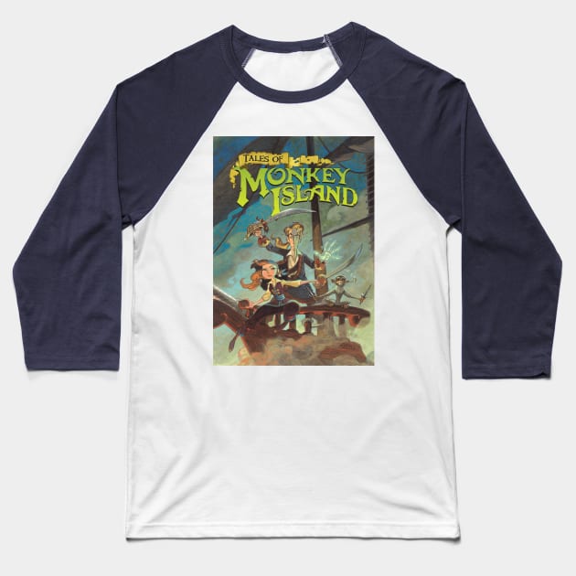 Tales of Monkey Island [Text] Baseball T-Shirt by Zagreba